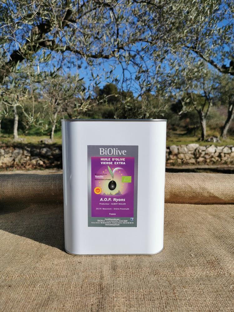 Huile d'olive AOP de Nyons (France). Récolte de l'hiver 2024 -2025 - Saveurs douces - Assaisonnement.