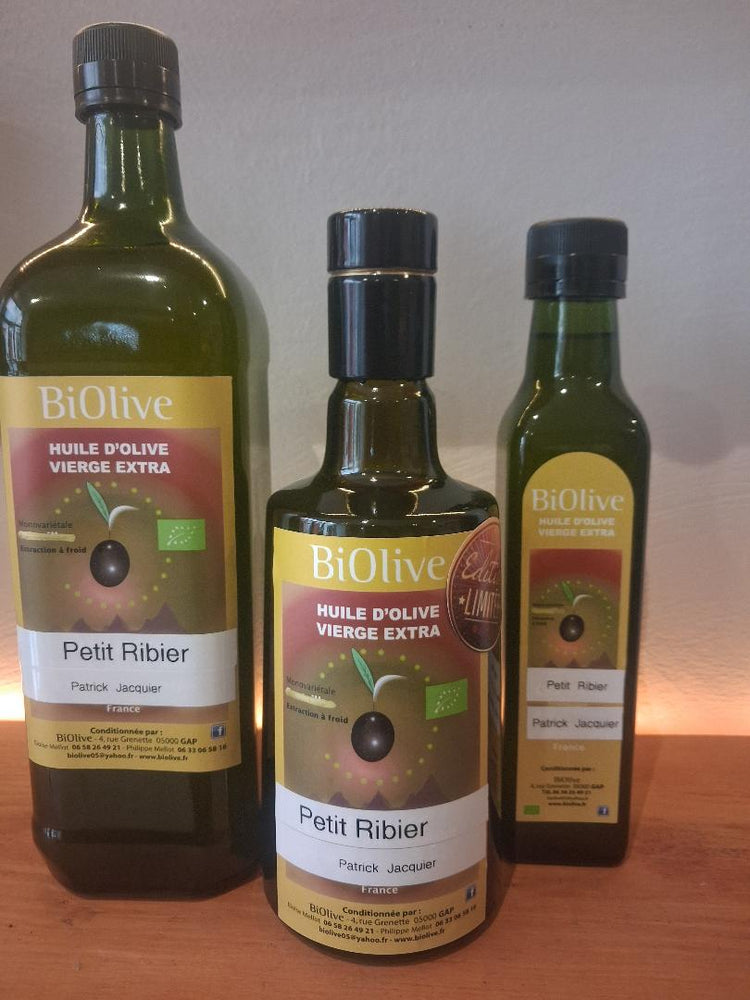Huile d'olive "Petit Ribier" (France) NOUVELLE RECOLTE ! (hiver 2025 -2026). Saveur piquante - Assaisonnement et cuisson -