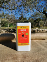 Huile d'olive de la coopérative Bas Aragon (Espagne). Récolte de l'hiver 2023-2024. Saveurs douces - Assaisonnement & Cuisson.