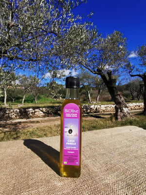 Huile d'olive du moulin Casa Pareja (Espagne). Récolte de l'hiver 2024-2025. Saveurs fruitées - Agriculture Biodynamique - Assaisonnement.