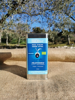 Huile d'olive du Péloponnèse (Grèce).  Récolte de l'hiver 2024-2025. Saveurs fruitées - Assaisonnement & Cuisson.