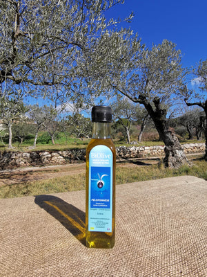 Huile d'olive du Péloponnèse (Grèce).  Récolte de l'hiver 2024-2025. Saveurs fruitées - Assaisonnement & Cuisson.