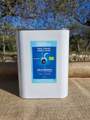 Huile d'olive du Péloponnèse (Grèce).  Récolte de l'hiver 2024-2025. Saveurs fruitées - Assaisonnement & Cuisson.